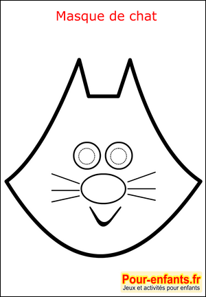 Masque de chat  imprimer carnaval coloriage fabrication masque enfant de carnaval pour deguisement enfants en chat