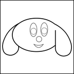 Coloriage de PAQUES masque de chien pour enfant mardi-gras