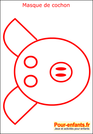 Masque de carnaval coloriage masque cochon fabrication masque enfant de carnaval pour deguisement enfants