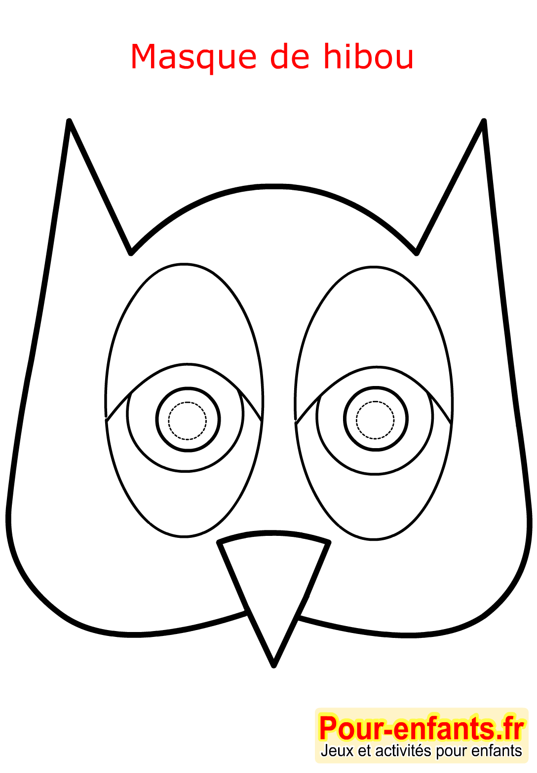 Coloriage Masque Carnaval Maternelle Hibou