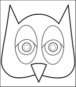 Coloriage de PAQUES masque de hibou pour enfant mardi-gras