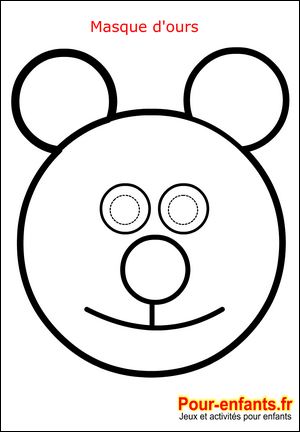 Masque de carnaval coloriage masque ours fabrication masque enfant de carnaval pour deguisement enfants