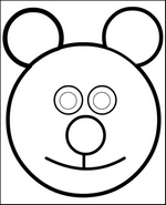 Coloriage de PAQUES masque d'ours pour enfant mardi-gras