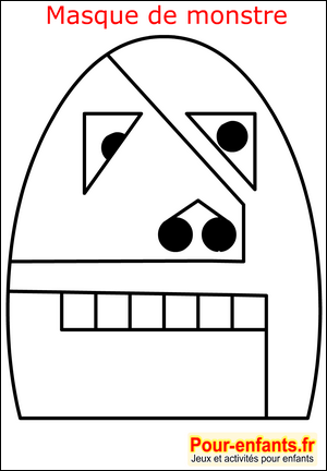 Masque de carnaval coloriage masque monstre fabrication masque enfant de de-carnaval pour deguisement des enfants