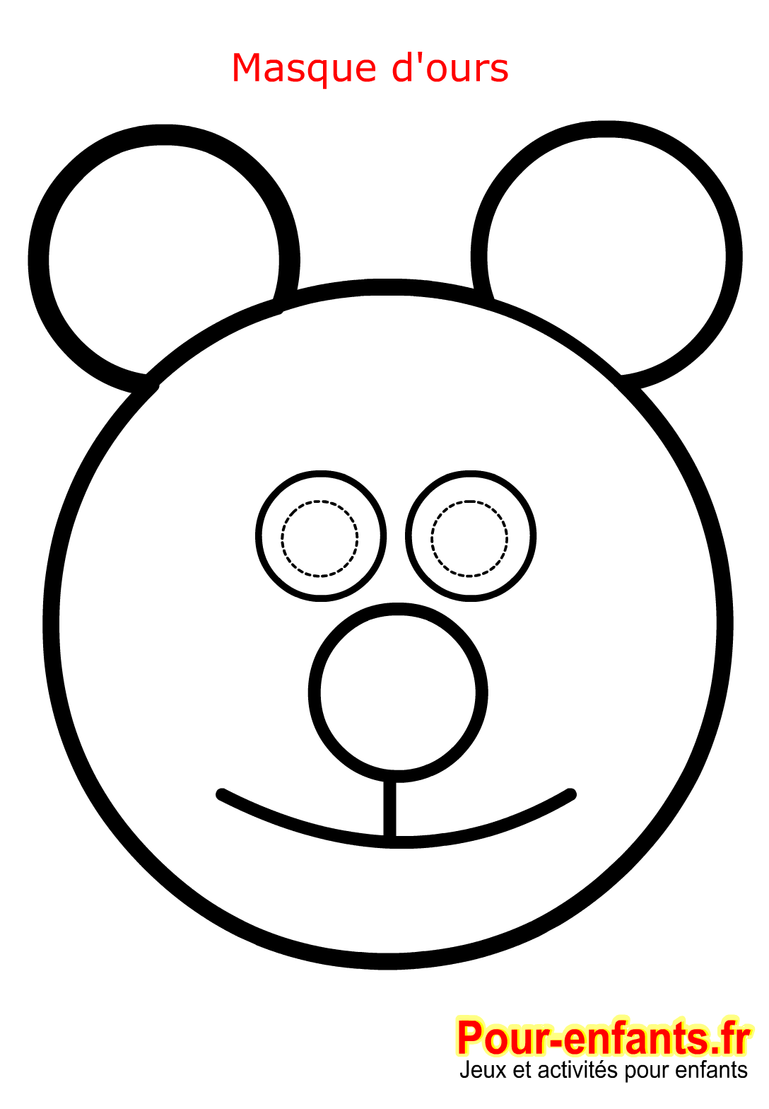Dessin De Masque De Carnaval Facile Masque ours de carnaval coloriage enfant fabrication masques faire deguisement enfants bricolage maternelle